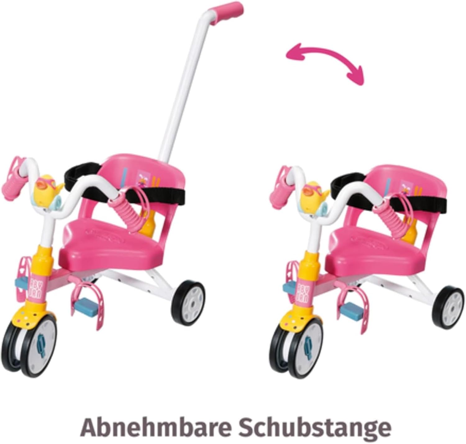 BABY born® Dreirad mit Lenkstange DE Transport, Dreirad, Fahrzeug, Spielzeug