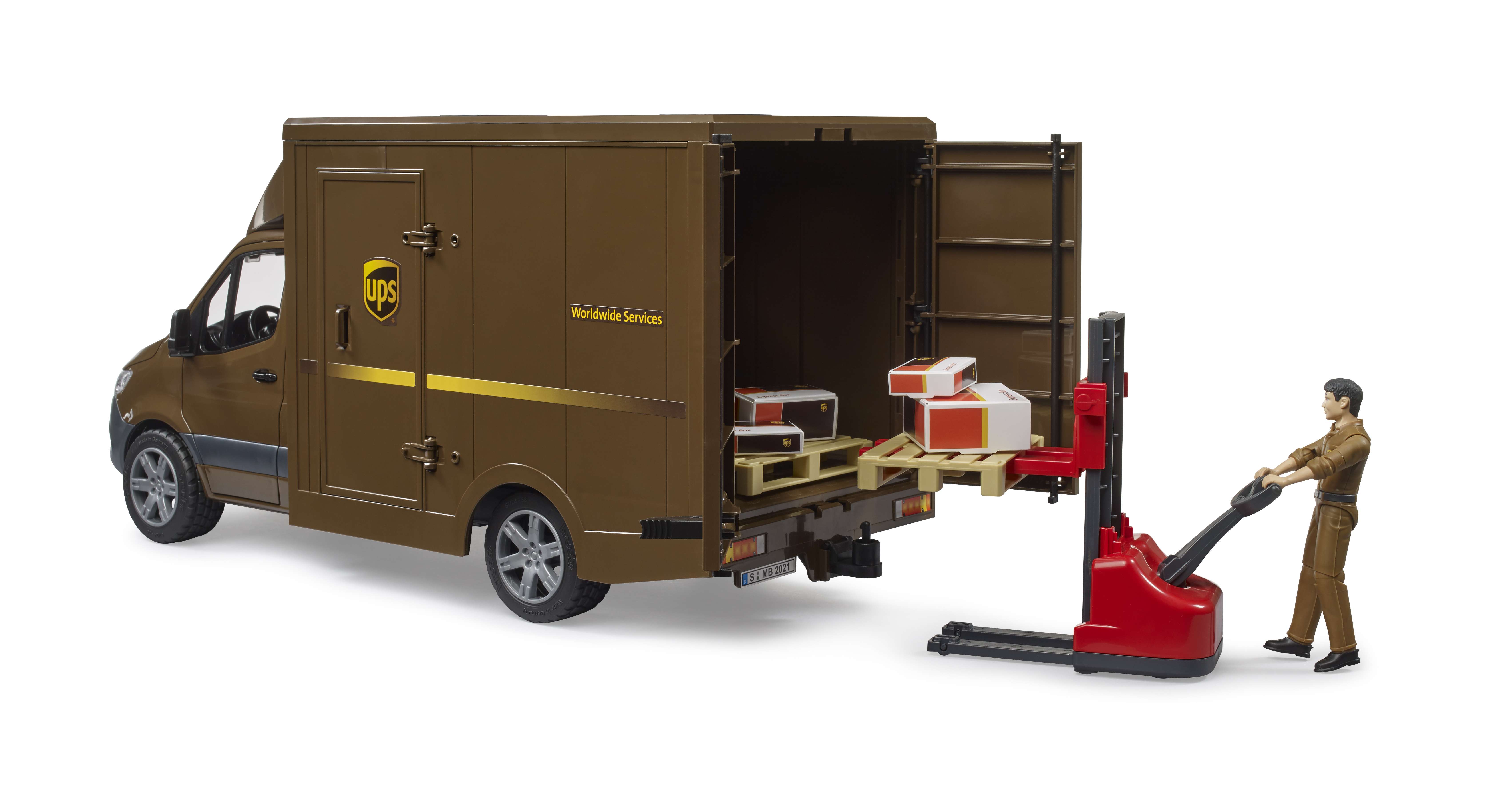 BRUDER 02678 - MB Sprinter UPS mit Fahrer und Zubehör - Bild 5