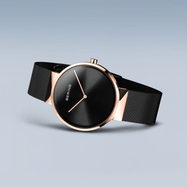 Bering 14539-166 Unisex Uhr, Milanaise, Schwarz/Rose Bering 14539-166 Unisex Uhr, Milanaise, Schwarz/Rose