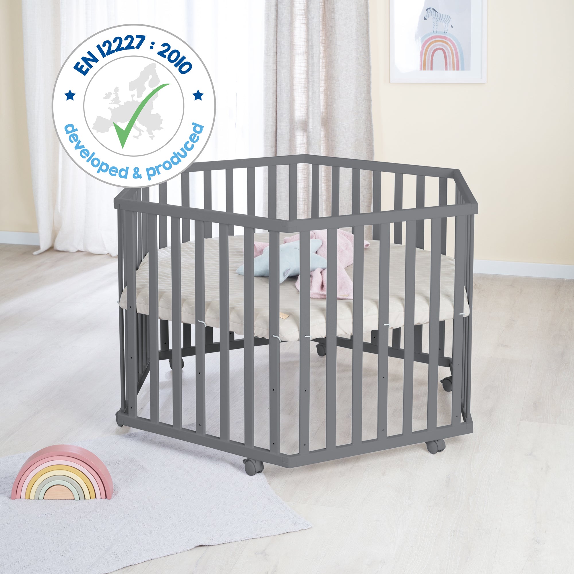 Roba 0232ANL245 Laufgitter 6-eckig Greyish gesteppt anthrazit - Bild 10 Roba 0232ANL245 Laufgitter 6-eckig Greyish gesteppt anthrazit - Produktbild 10