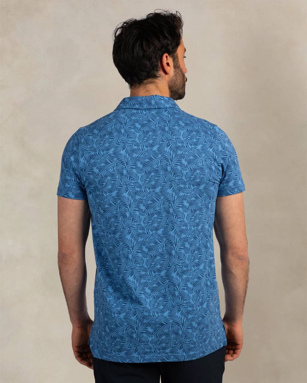 NZA 26CN111NS/L Poloshirt - Blau / Palmen - L NZA 26CN111NS/L Poloshirt - Blau / Palmen - L