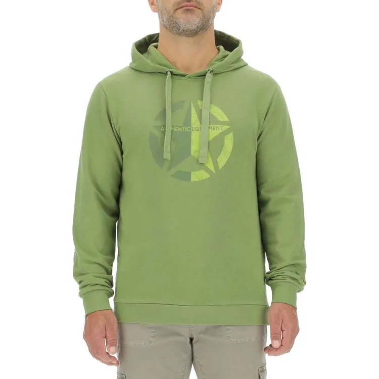 JEEP Herren Hoodie O103279GN - Grün mit großem Stern-Print JEEP Herren Hoodie O103279GN - Grün mit großem Stern-Print