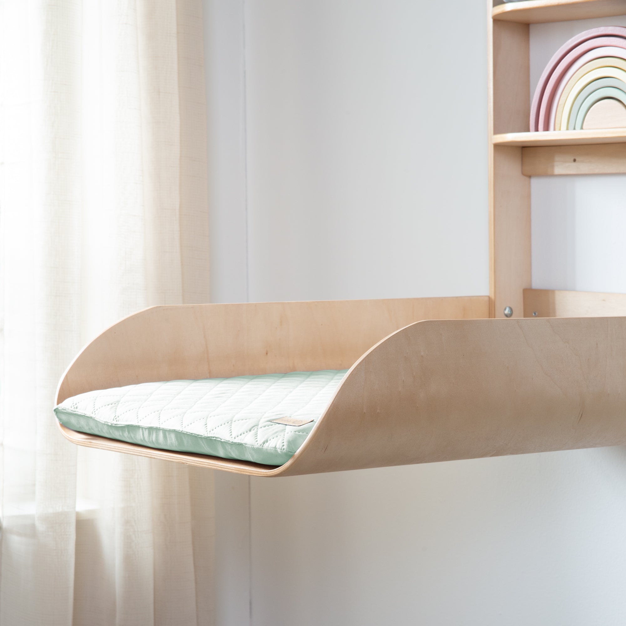 Roba 26016NAV241 Wandwickelregal +Wickelauflage grün natur lackiert – Wickeln & Baden - Produktbild 6