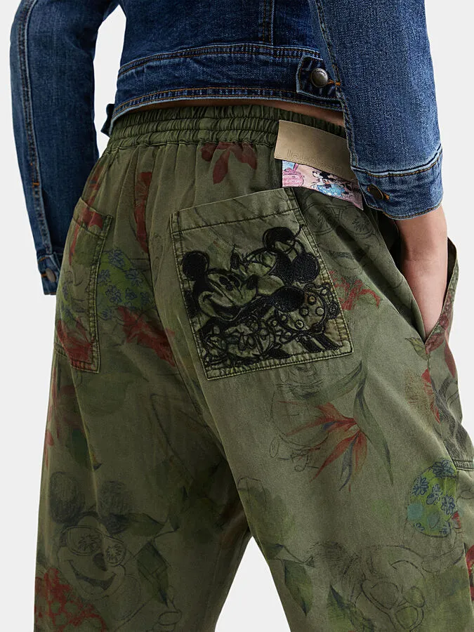 Desigual Damen Hose „Mickey Floral“ - Khaki 22SWPW23 GR. XL Desigual Damen Hose „Mickey Floral“ - Khaki 22SWPW23 GR. XL