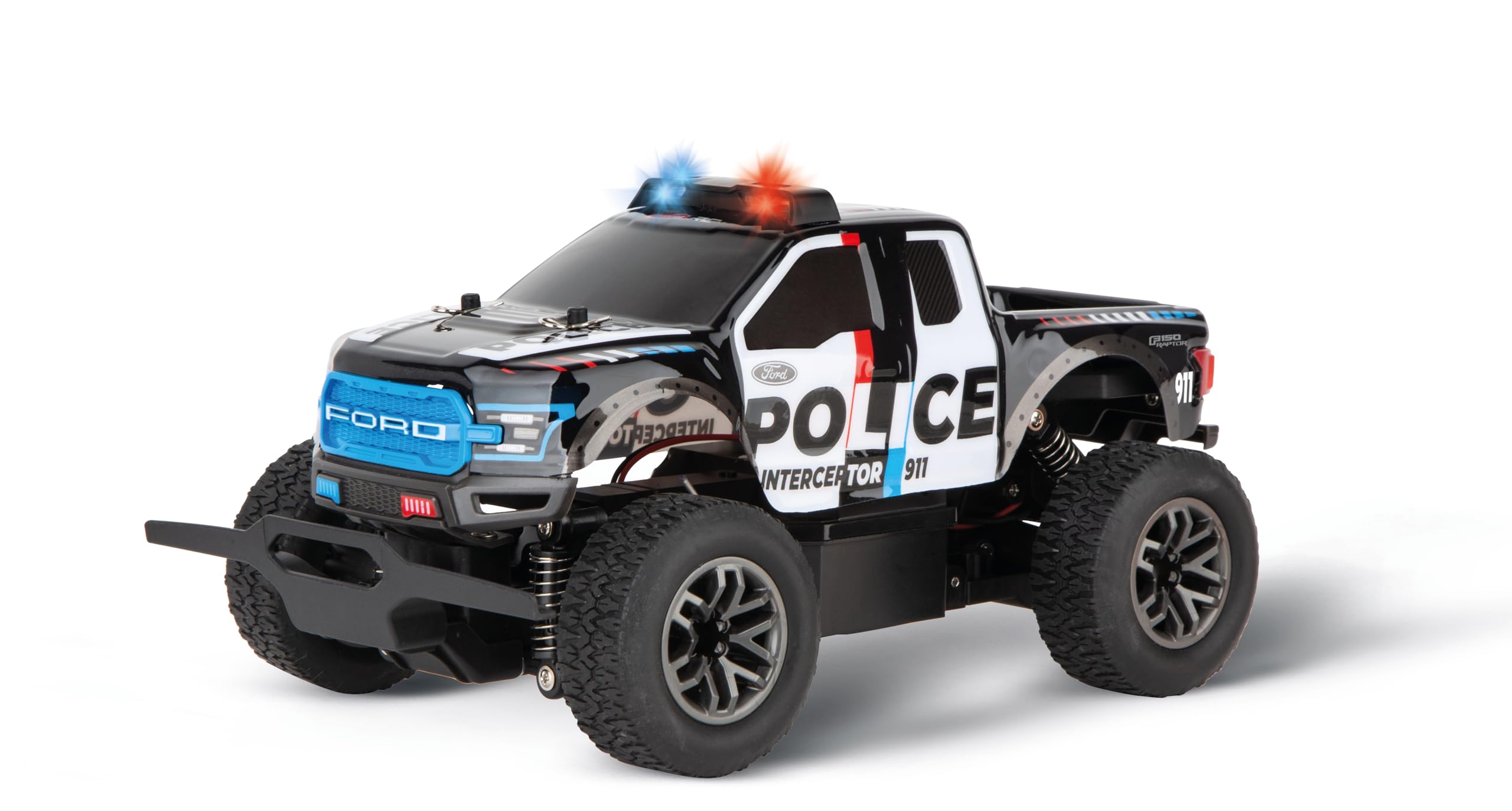 Carrera RC Ford F-150 Raptor Police mit Licht, Allrad & Metallgetriebe 370182024 Maschine, Rad, Rasenmäher, Werkzeug, Sprach