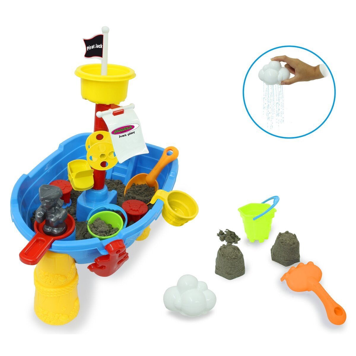JAMARA Sand- und Wasserspieltisch Pirat Jack 21 Teile ab 24 Monaten