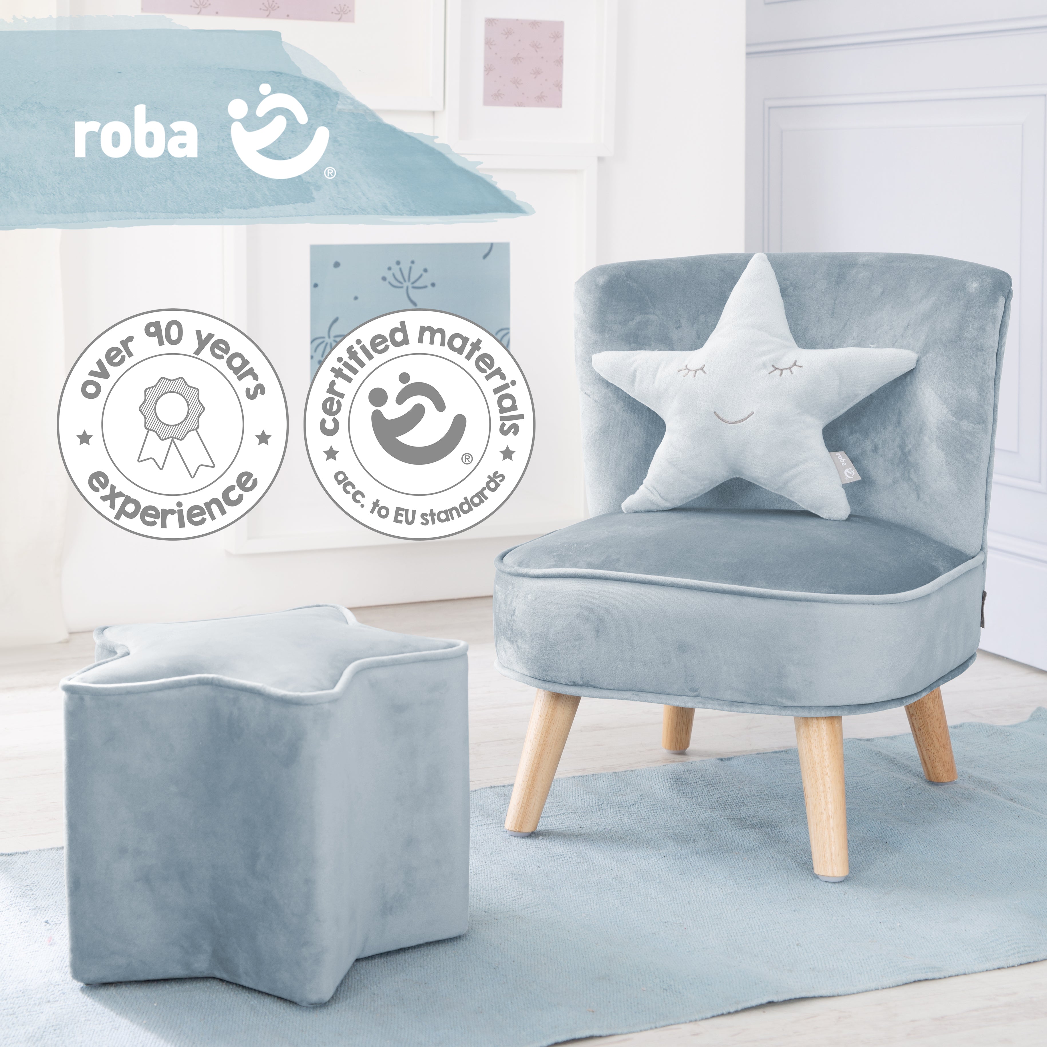Roba 231S09M3 Lil Sofa Set klein roba Style türkis sky – Spielmöbel - Bild 8 Roba 231S09M3 Lil Sofa Set klein roba Style türkis sky – Spielmöbel - Produktbild 8