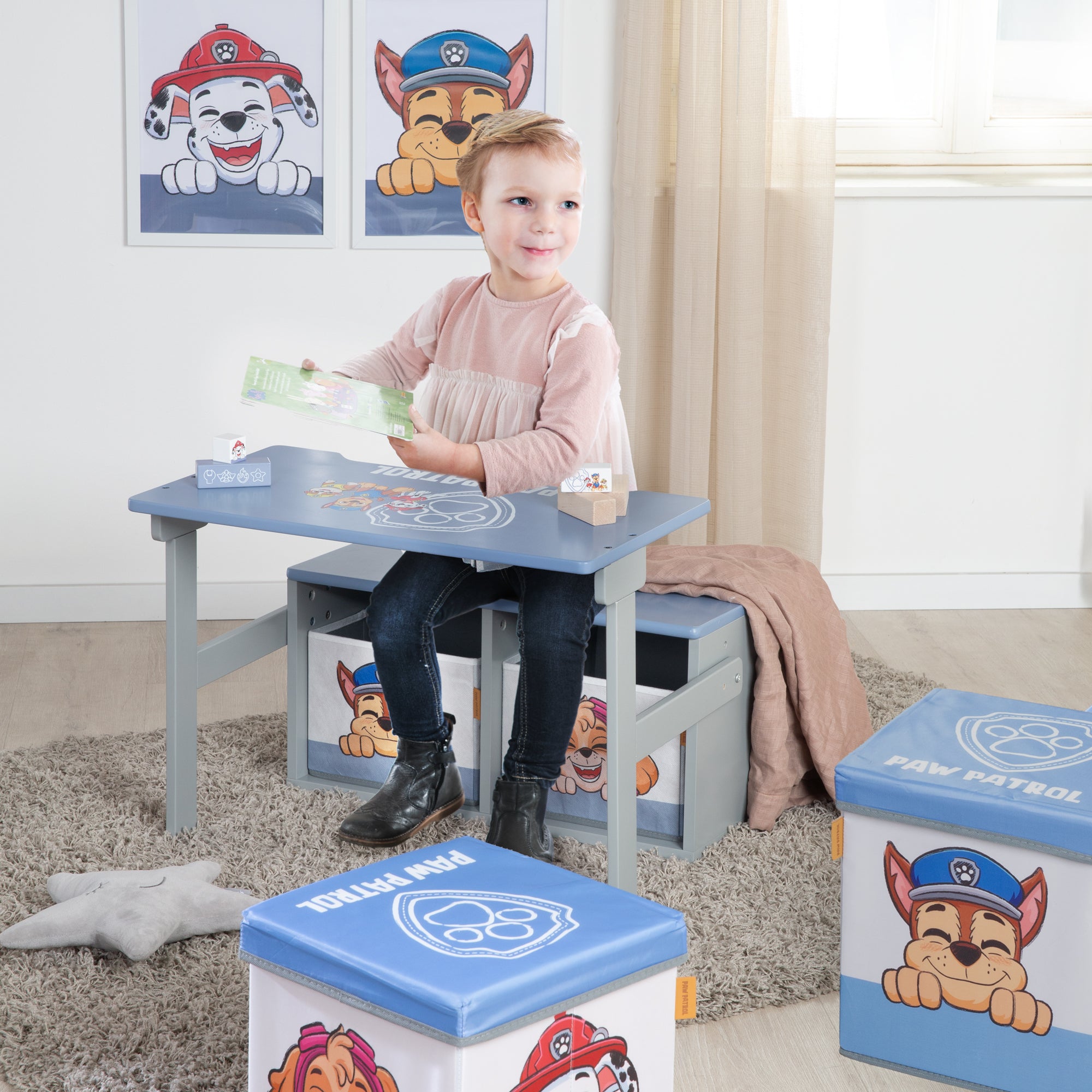 Roba 450770PW3 Klappbare Sitzbank mit Aufbewahrung blau – Spielmöbel - Bild 4 Roba 450770PW3 Klappbare Sitzbank mit Aufbewahrung blau – Spielmöbel - Produktbild 4