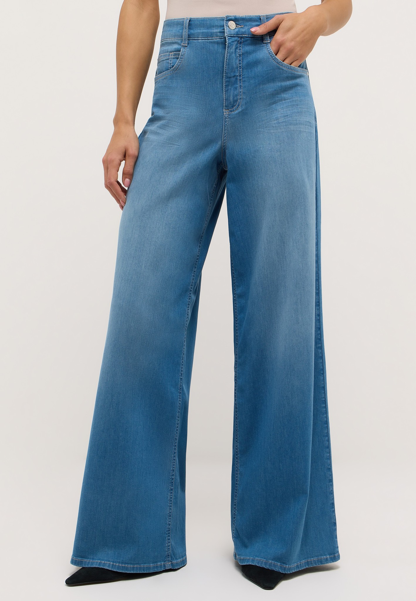 ANGELS 332230032 Damen Jeans Liva Wide Leg - Hellblau