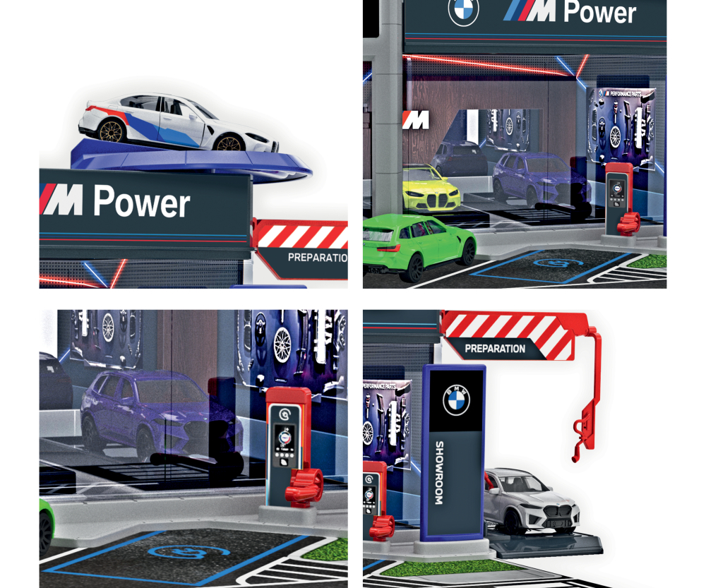 Majorette BMW Showroom Set + 1 Vehicle