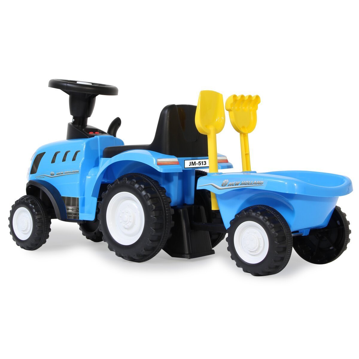 JAMARA Rutscher New Holland T7 Traktor mit Anhänger blau 2in1 ab 12 Monaten