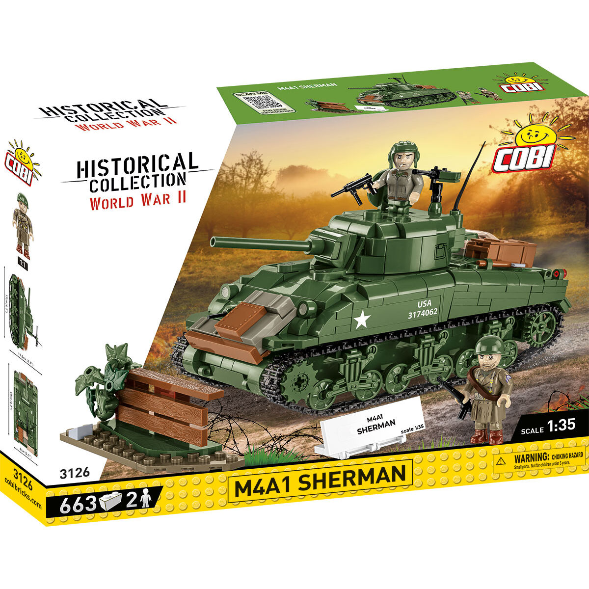 COBI 3126 - M4A1 Sherman Maßstabb 1:35) COBI 3126 - M4A1 Sherman Maßstabb 1:35)