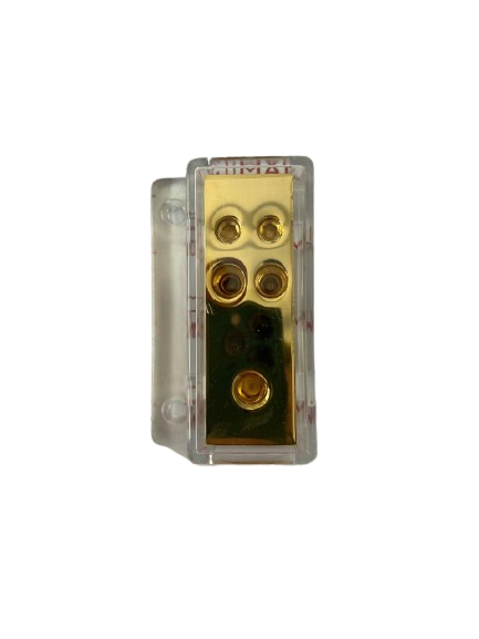 GSI PDB, Power Distribution Block - 1 to 4, Input: 1 cable 4 Gauge (25mm²), Output: 4 cables - 8 Gauge (10mm²) GSI PDB, Power Distribution Block - 1 to 4, Input: 1 cable 4 Gauge (25mm²), Output: 4 cables - 8 Gauge (10mm²)