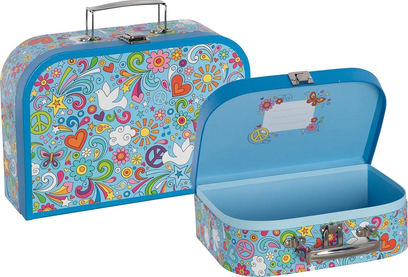 GOKI, 51444, Koffer-Set, Love, Peace2-teiliges, Kinderkoffer-Set, aus, Karton GOKI 51444 Koffer-Set Love Peace2-teiliges Kinderkoffer-Set aus Karton