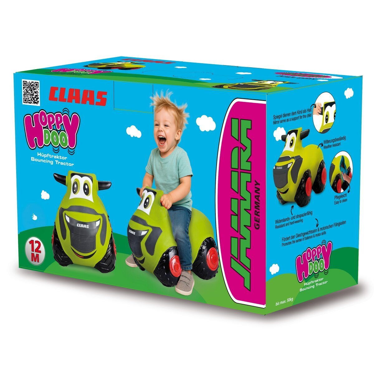 JAMARA Claas Hüpftraktor HoppyDoo mit Pumpe ab 12 Monaten