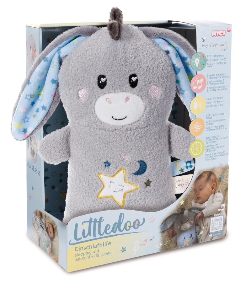 Baby Einschlafhilfe Esel Littledoo in Geschenkbox Plüsch, Spielzeug, Baby, Person, Gesicht, Plüsch, Spielzeug, Baby, Person, Gesicht