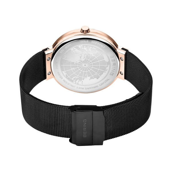 Bering 14539-166 Unisex Uhr, Milanaise, Schwarz/Rose Bering 14539-166 Unisex Uhr, Milanaise, Schwarz/Rose