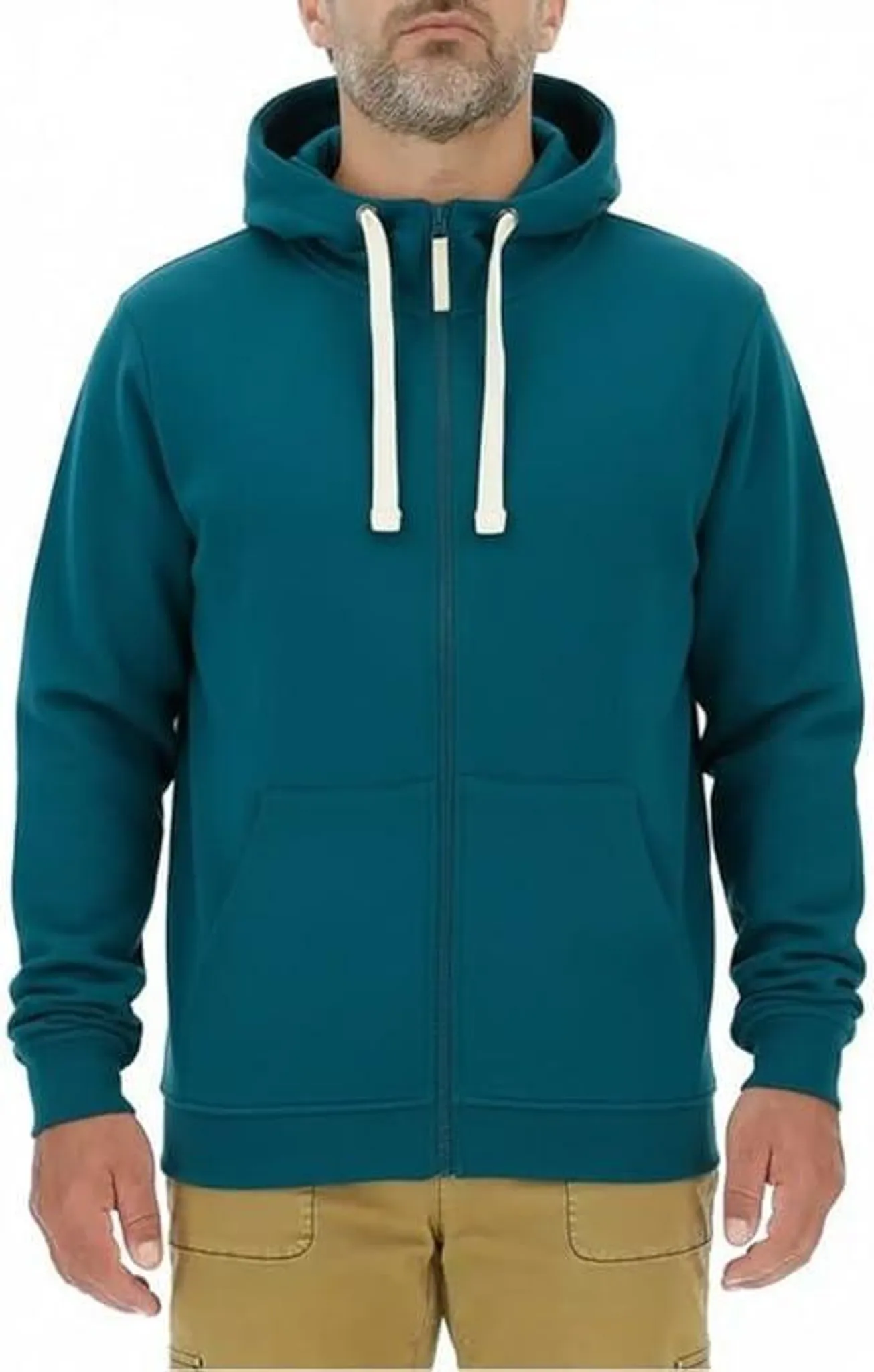 JEEP Herren Kapuzenjacke O103180TK - Türkise Sweatjacke mit Jeep-Star-Print und Reißverschluss GR. XXL