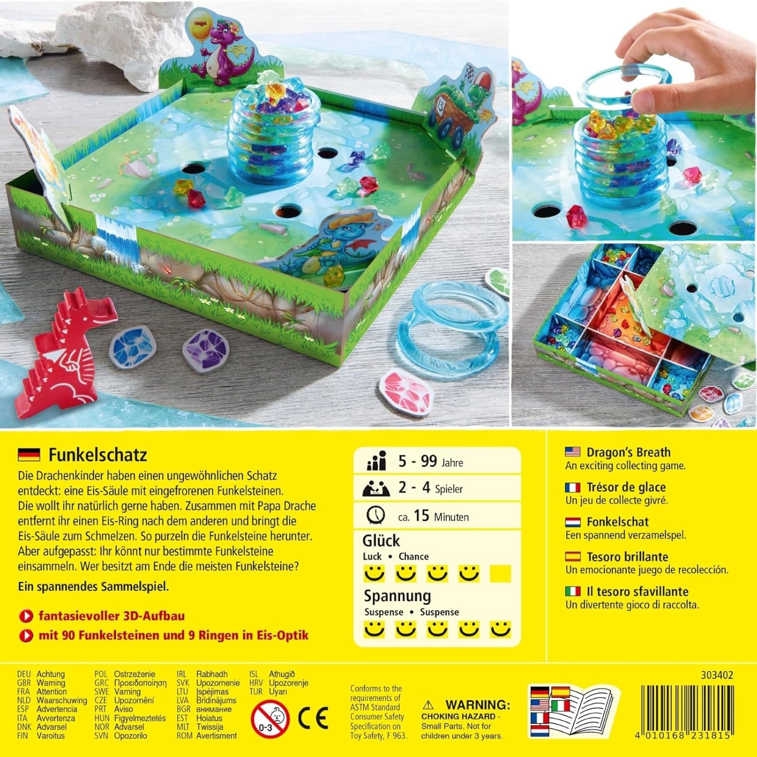 HABA Funkelschatz, Sammelspiel mit Funkelsteinen & Eisschmelz-Mechanik