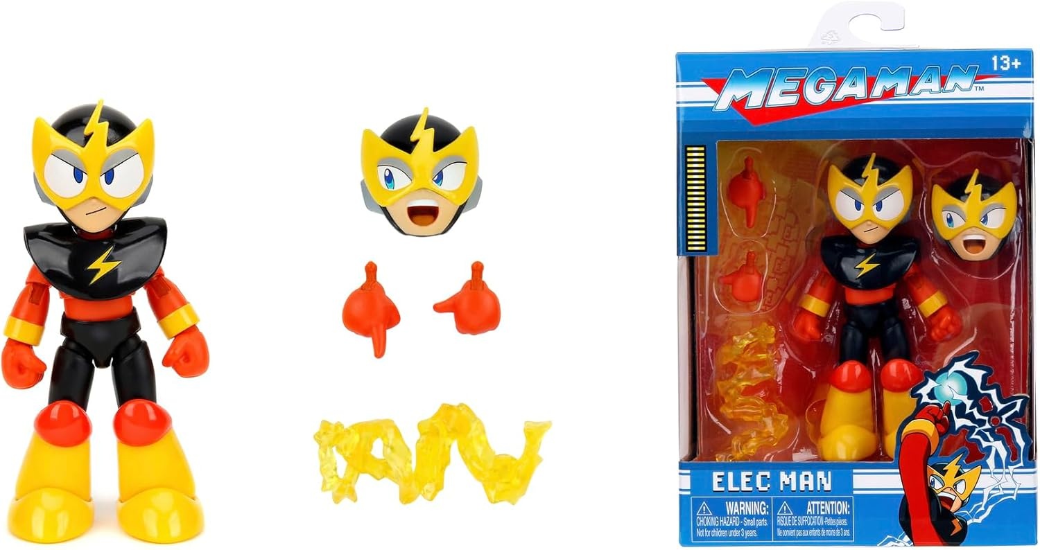 Jada 253251026 Mega Man - Elec Man Actionfigur 4.5 Zoll (11.4 cm) Spielzeug