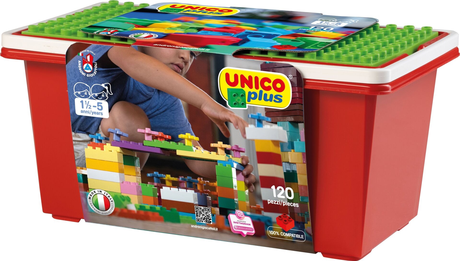 UNICO plus 120 Teile - Androni Giocattoli s.r.l. - ANDRONI 8502-0001 Produktfoto - Androni Giocattoli s.r.l. - UNICO plus 120 Teile - Modell ANDRONI 8502-0001