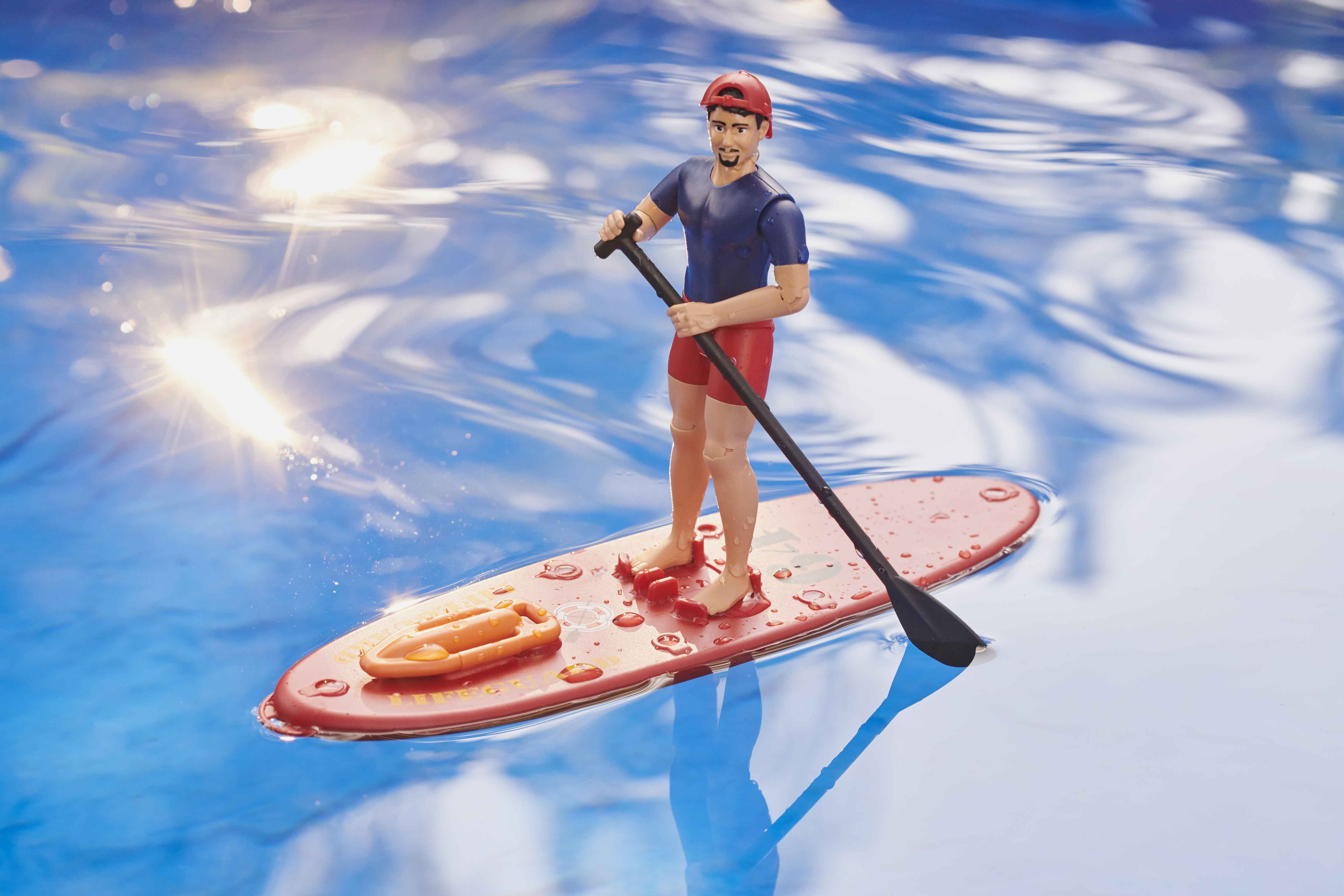 BRUDER 02506 - RAM 2500 Power Wagon Life Guard mit Figur, Stand Up Paddle und Light & Sound Modul - Bild 5