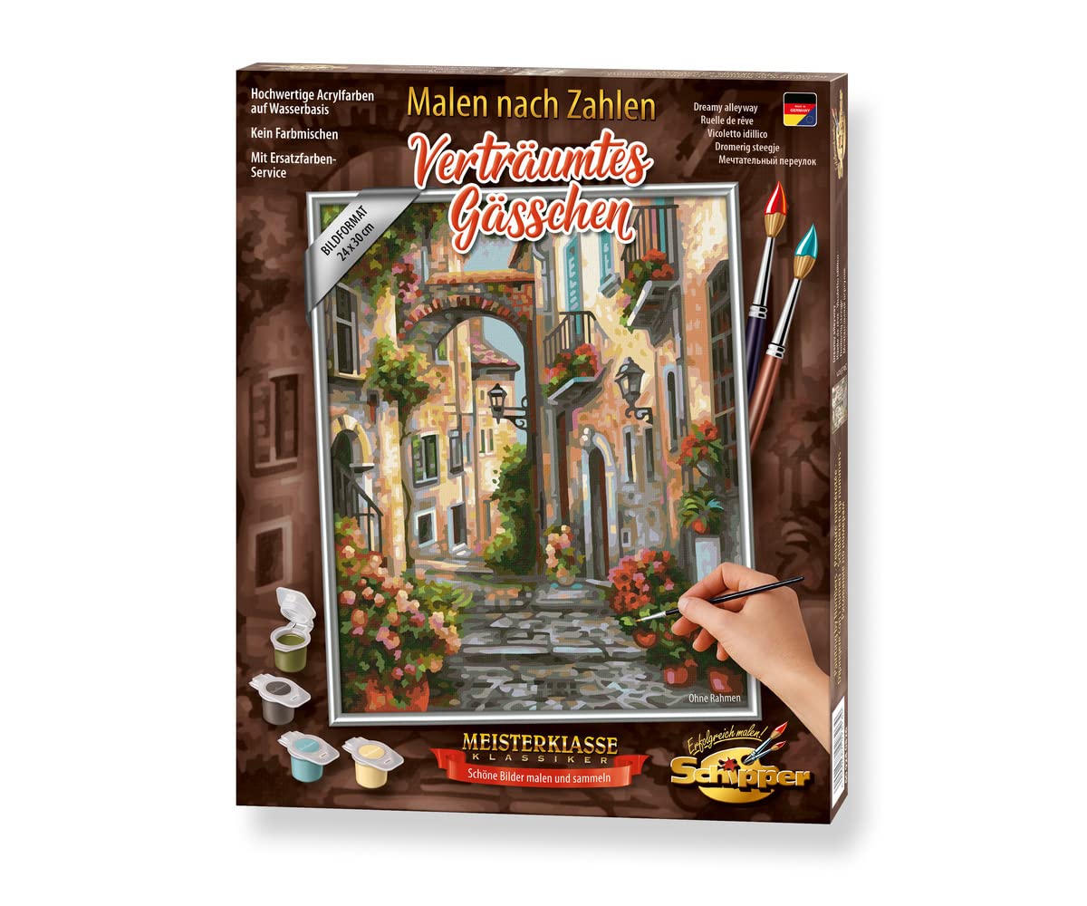 Schipper Mnz - Verträumtes Gässchen - Romantisches Stadtbild Zum Selbermalen 609240826 Stadt, Straße, Kunst, Malerei, Pinsel