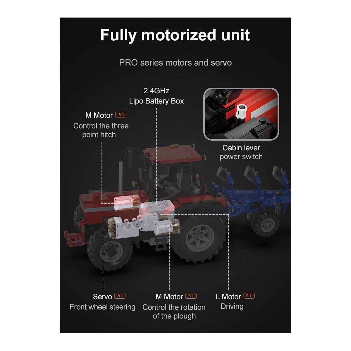 JAMARA CaDA Traktor mit Pflug 1:17 2,4GHz Bricks ab 14 Jahren JAMARA CaDA Traktor mit Pflug 1:17 2,4GHz Bricks ab 14 Jahren