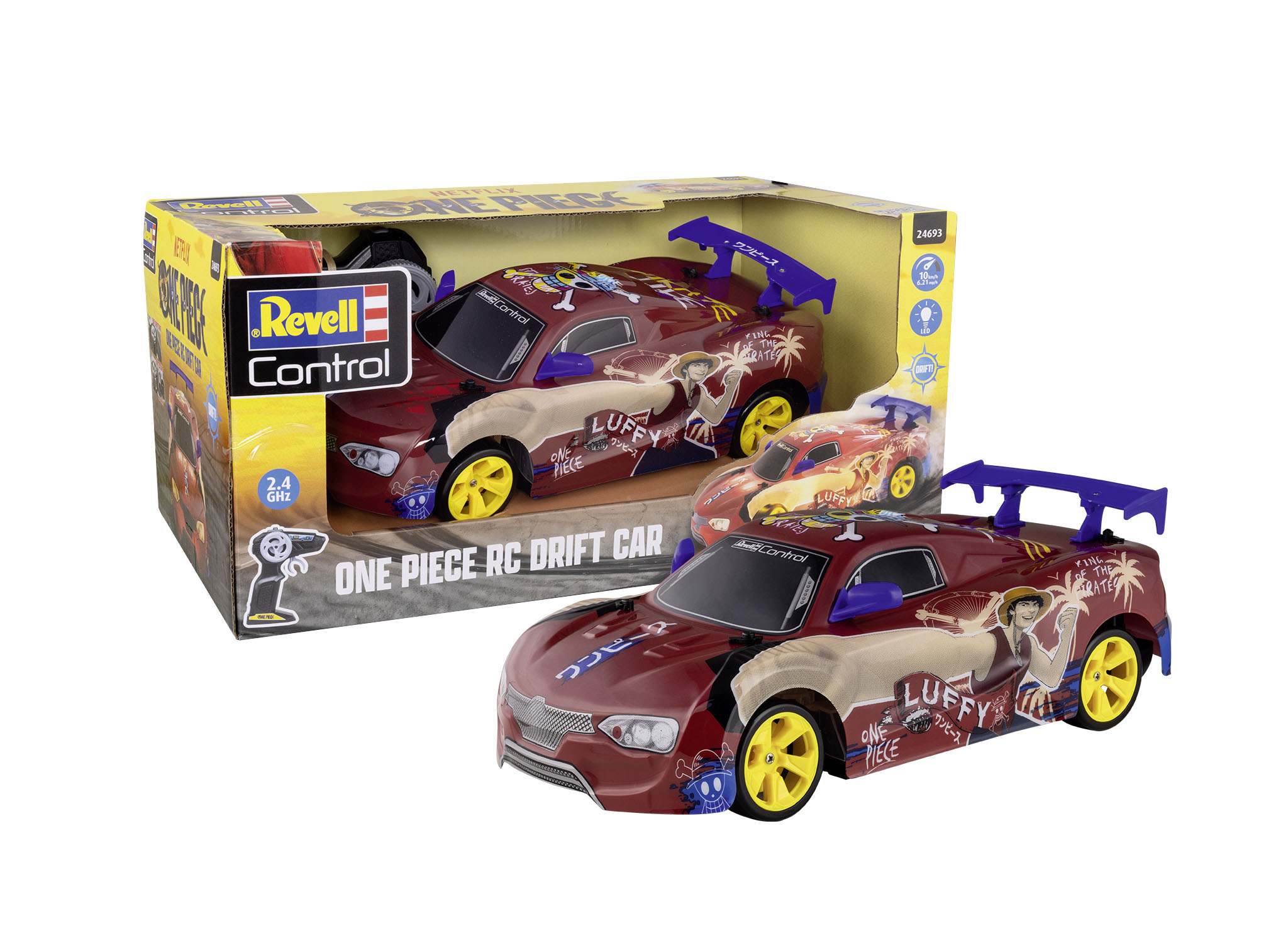 Revell 24693 One Piece RC Drift Car. ferngesteuert Sprach, Leichtmetallfelge, Auto, Reifen, Rad