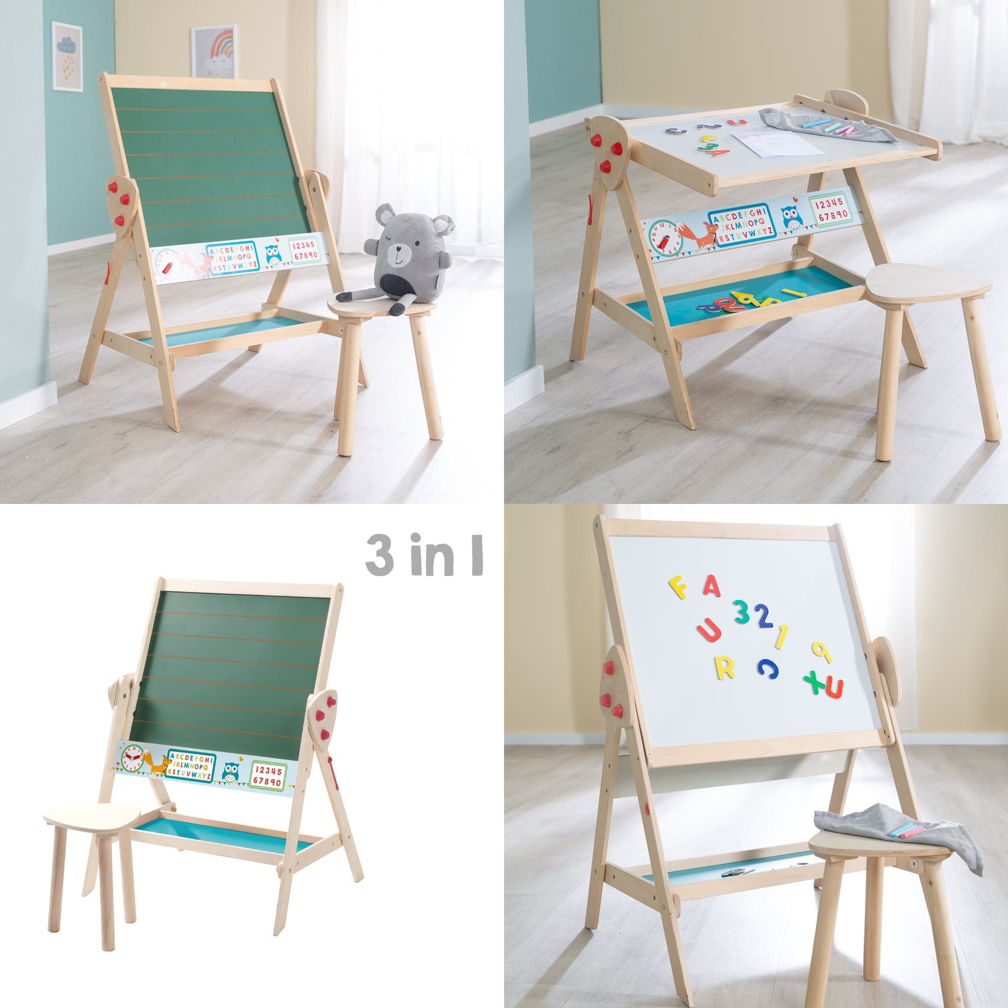 Roba 7015FE Standtafel mit Hocker Fuchs & Eule natur lackiert – Tafeln - Bild 11 Roba 7015FE Standtafel mit Hocker Fuchs & Eule natur lackiert – Tafeln - Produktbild 11