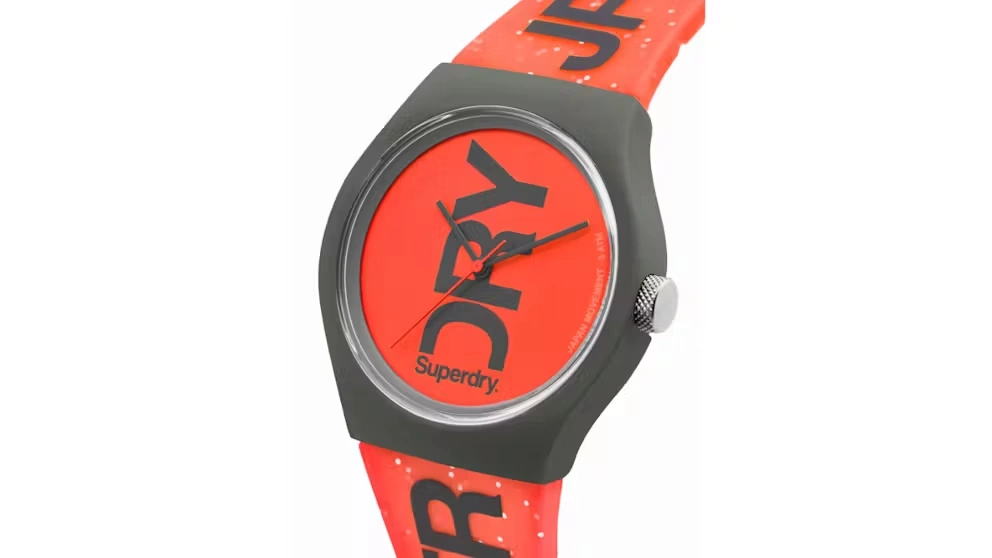 Superdry Urban Collection - Damen-Analoguhr, 38 mm, Orange/Grau