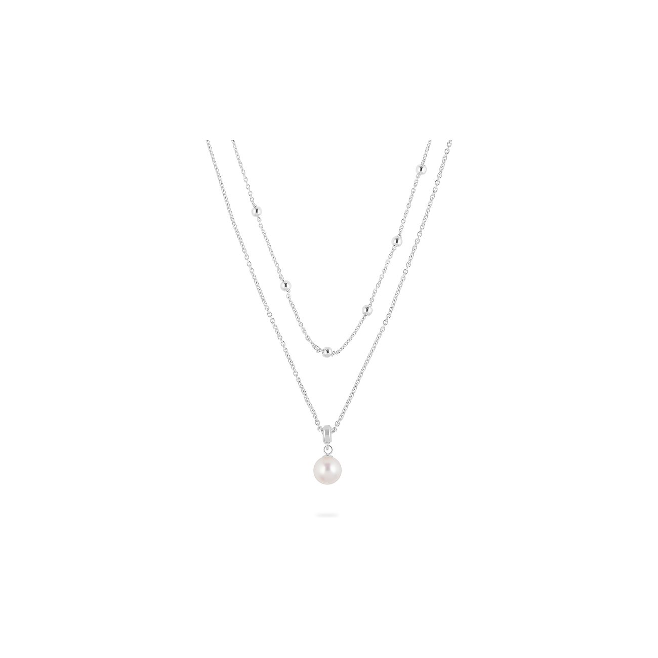 JETTE S.88601688 KETTE M. PERLENANHÄNGER, SILBER, 45CM