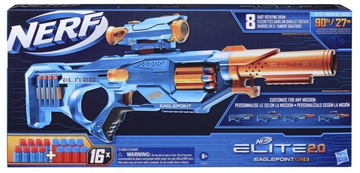 Nerf Elite 2.0 Eaglepoint Rd-8 F0423EU4 Feuerwaffe, Waffe, Pistole, Spielzeug