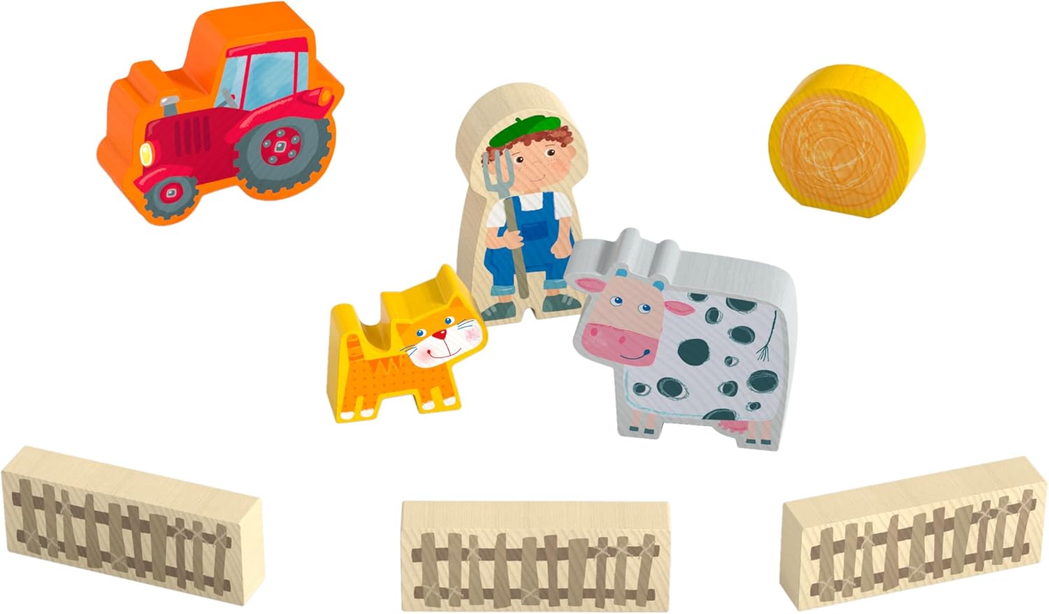 Haba - Spielwelt Bauernhof aus Holz mit Tieren und Bauernhaus 1306940001 Spielzeug, Person, Maschine, Rad, Spielzeug, Person, Maschine, Rad