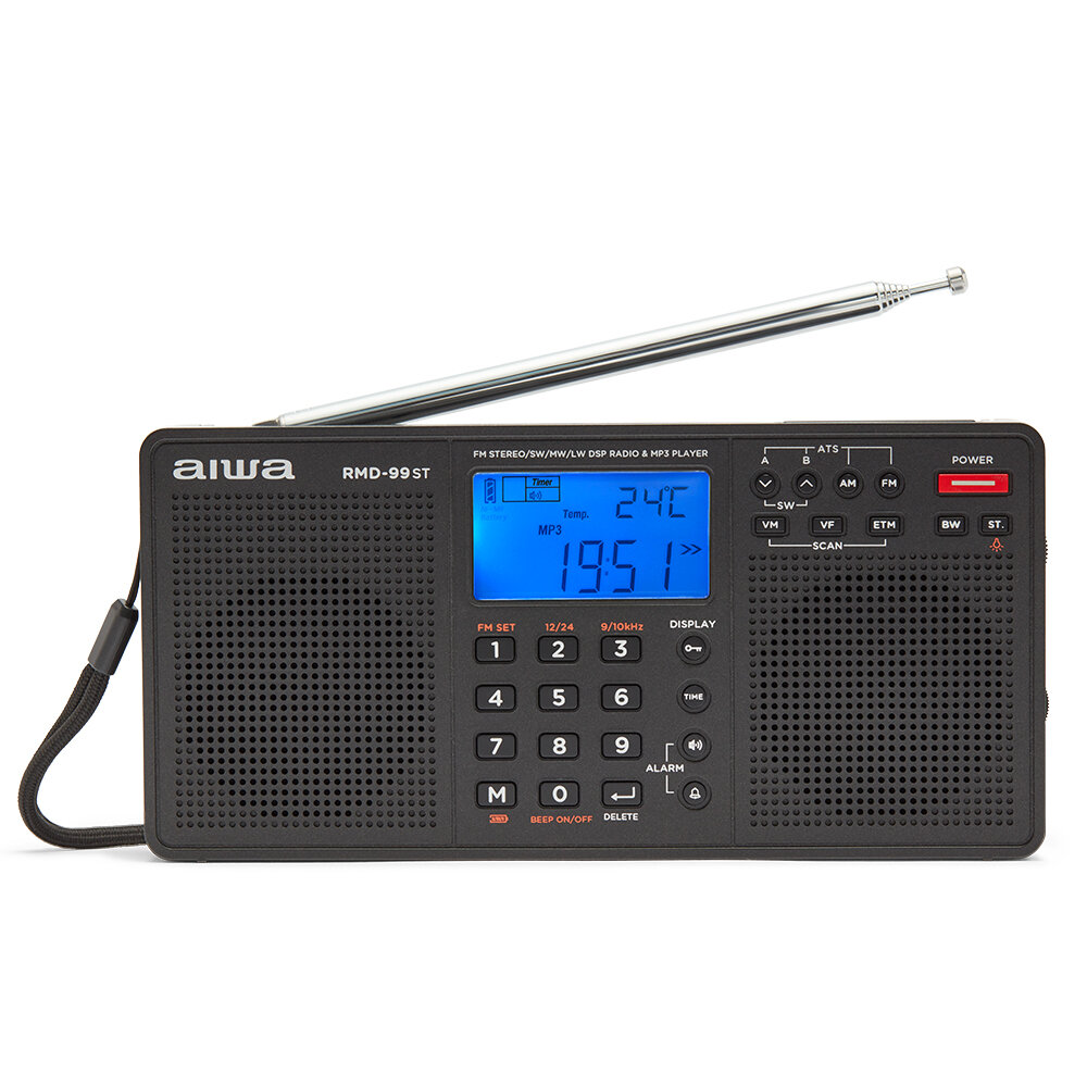 Aiwa_RMD-99ST:_Multiband-Radio,_4_Bänder,_PLL_DSP_FM_Stereo/SW/MW/LW,_SD-Kartenleser,_Grau, Elektronik, Radio, Sprecher