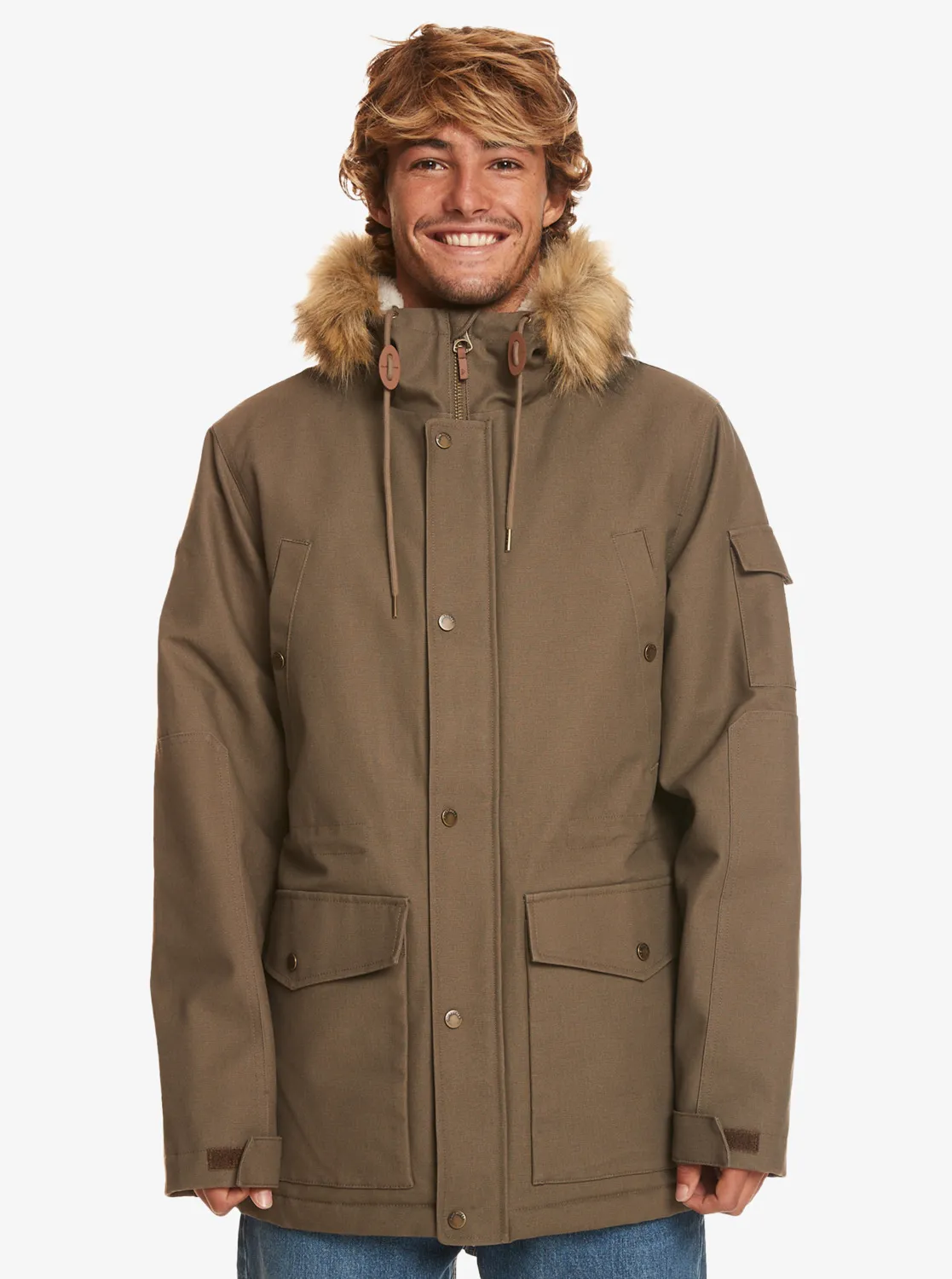 Quiksilver, Long, Trip, Wasserabweisender, Parka, für, Männer, Braun