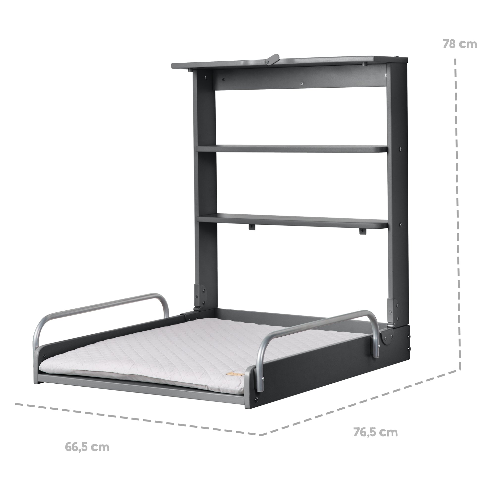 Roba 212015ANV230 Wandwickelregal +Wickelauflage grau anthrazit – Wickeln & Baden - Bild 10 Roba 212015ANV230 Wandwickelregal +Wickelauflage grau anthrazit – Wickeln & Baden - Produktbild 10