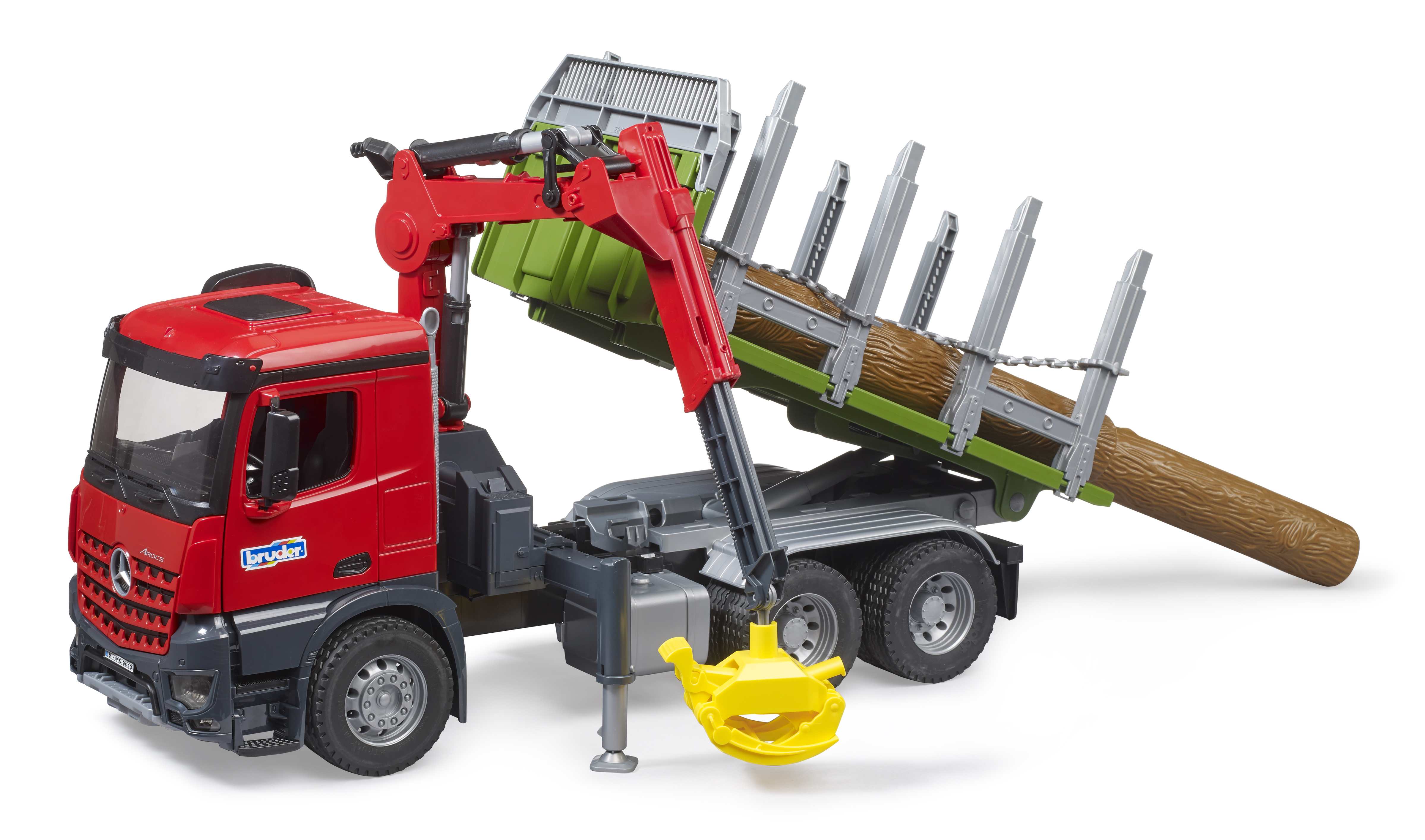 BRUDER 03669 - MB Arocs Holztransport LKW mit Ladekran, Greifer und 3 Baumstämmen - Bild 4 BRUDER 03669 - MB Arocs Holztransport LKW mit Ladekran, Greifer und 3 Baumstämmen - Bild 4