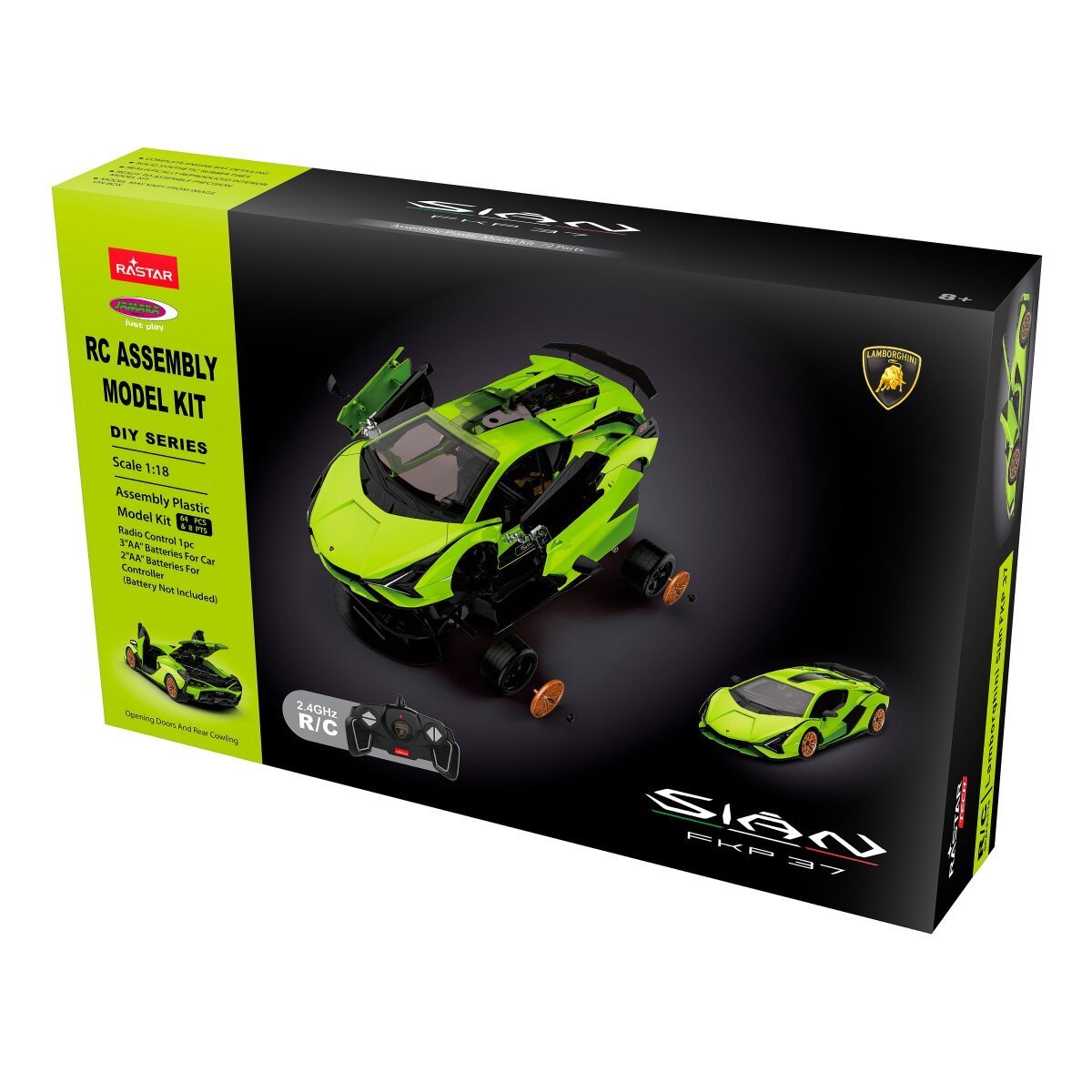 JAMARA Lamborghini Sián FKP 37 1:18 grün 2,4GHz Bausatz ab 8 Jahren JAMARA Lamborghini Sián FKP 37 1:18 grün 2,4GHz Bausatz ab 8 Jahren