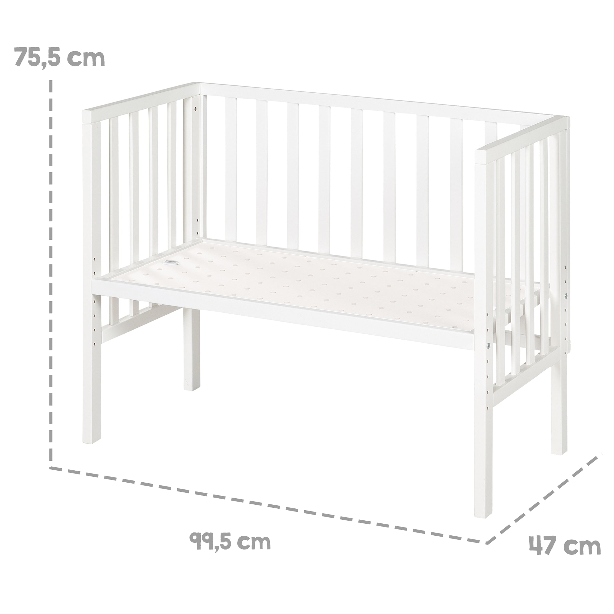 Roba 8970WE1 Beistellbett 2in1 mit Barriere + Matratze weiß – Stubenbetten - Bild 11 Roba 8970WE1 Beistellbett 2in1 mit Barriere + Matratze weiß – Stubenbetten - Produktbild 11