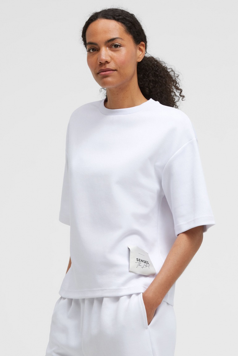 SENSES Kurzarm-Sweatshirt SA:LINE aus Interlock opticwhite SENSES Kurzarm-Sweatshirt SA:LINE aus Interlock opticwhite