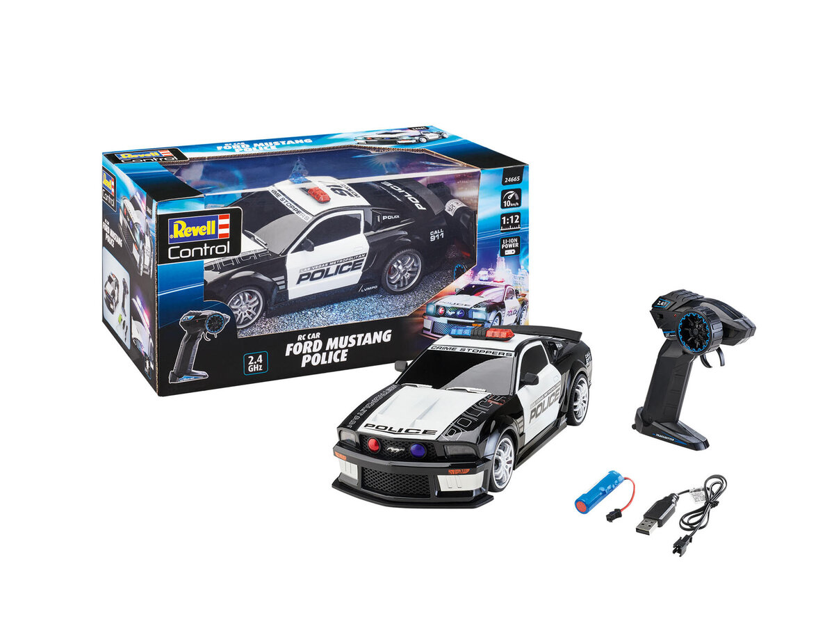 Revell 24665 RC Car Ford Mustang Police Revell Control Ferngesteuertes Polizeiauto Revell, 24665, RC, Car, Ford, Mustang, Police, Revell, Control, Ferngesteuertes, Polizeiauto, Leichtmetallfelge, Auto, Sprach, Rad, Elektronik