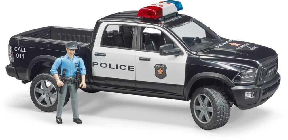 BRUDER 02505 - RAM 2500 Polizei Pickup mit Polizist Erwachsener, Männlich, Mann, Person, Kleintransporter