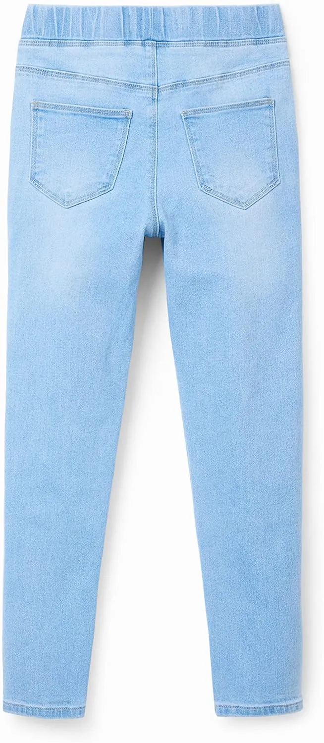 Desigual Mädchen Leggings - Hellblaue Jeans-Leggings mit Stickerei 23SGKN015007 Desigual Mädchen Leggings - Hellblaue Jeans-Leggings mit Stickerei 23SGKN015007