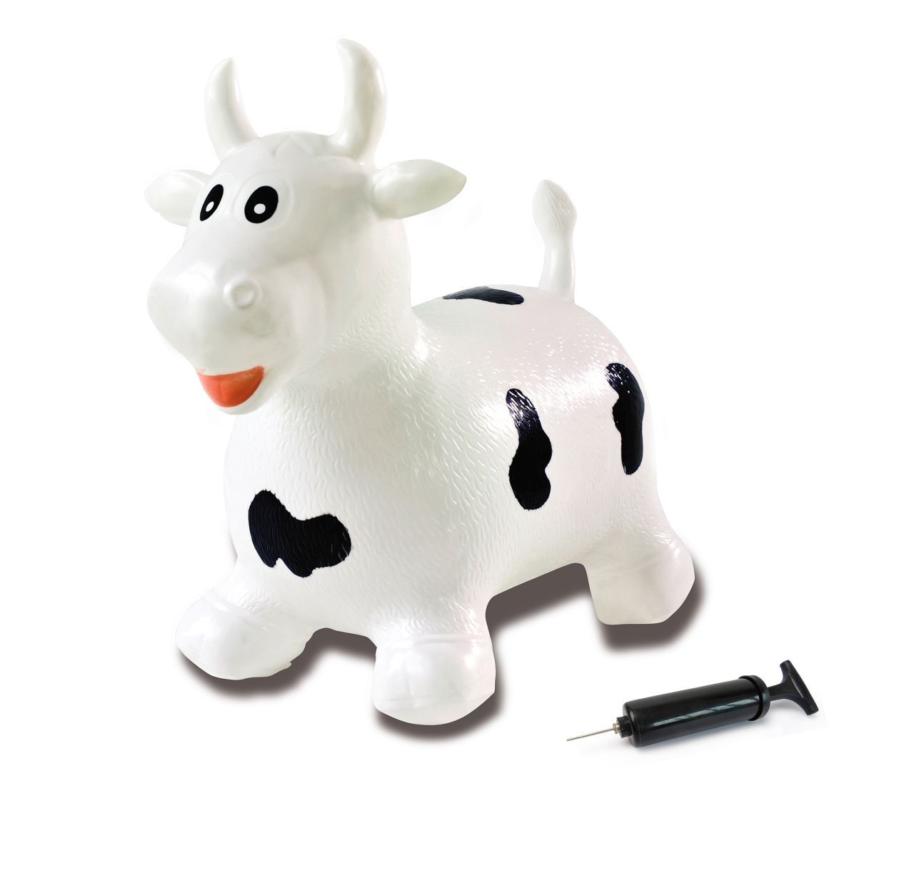 JAMARA 460318 Hüpftier Kuh weiss/schwarz mit Pumpe Figur, Figur, Figur