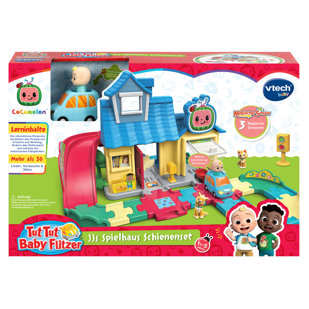 VTech_Tut_Tut_Baby_Flitzer_Spielhaus_Schienen_(80-557904), Spielzeug, Baby, Person, Spielbereich, Gesicht