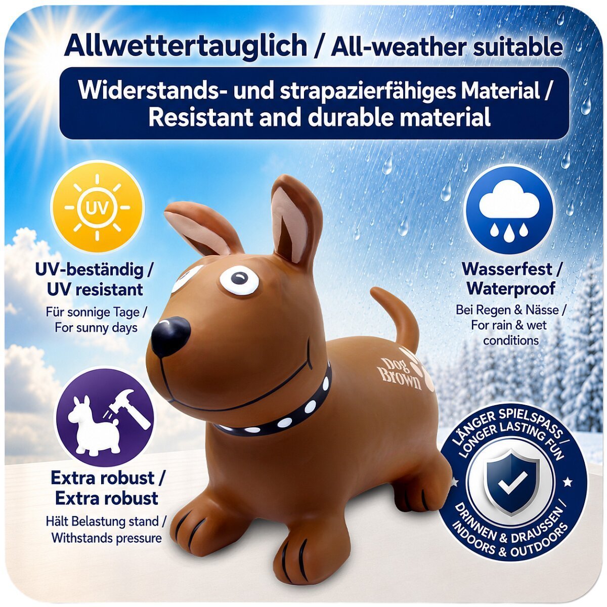 JAMARA Hüpftier Dog Brown HoppyDoo mit Pumpe ab 12 Monaten