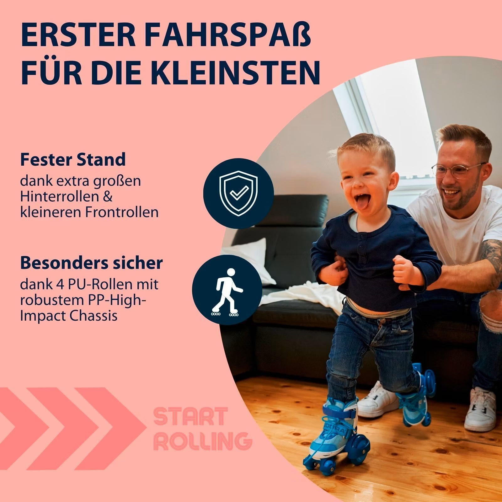 Produktfoto - Hudora - HUDORA Rollschuh My First Quad LED, Girl, Gr. 26-29 - Modell HUDORA 22051