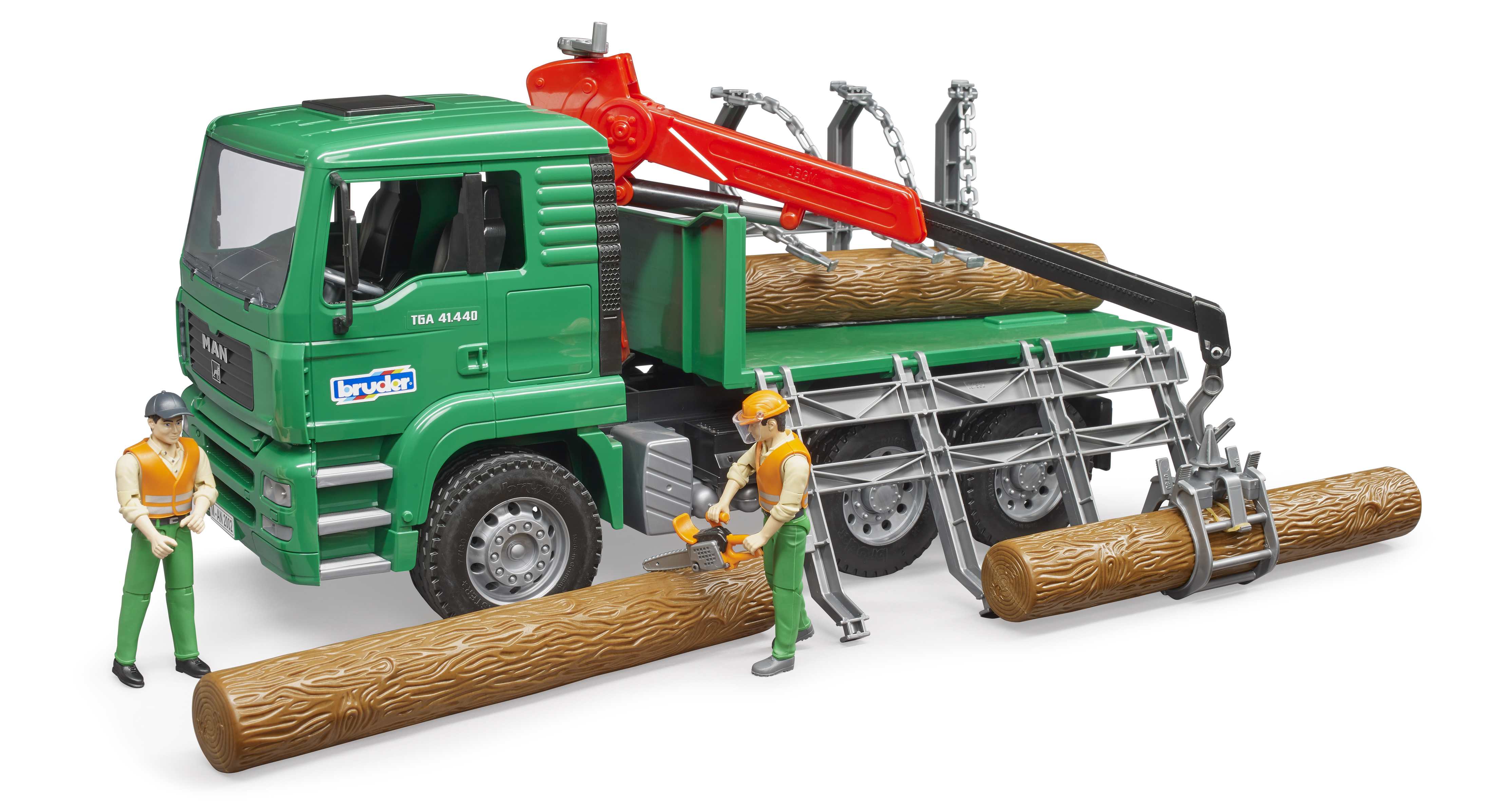 BRUDER 02769 - MAN Holztransport-LKW mit Ladekran und 3 Baumstämmen - Bild 8