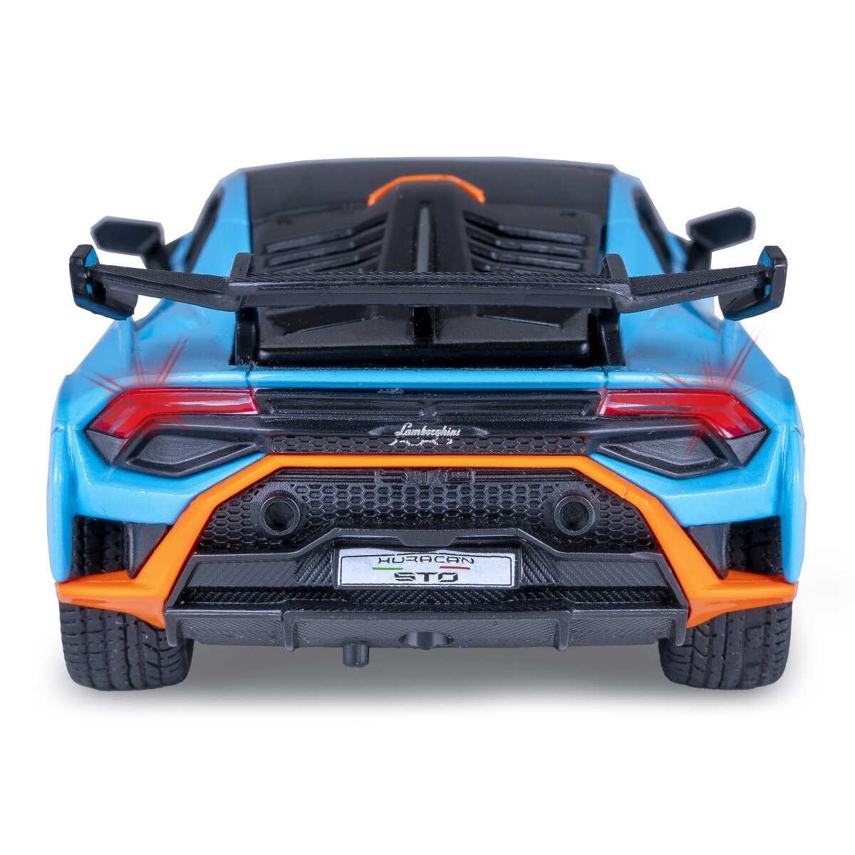 JAMARA Lamborghini Huracán STO Diecast 1:32 blau inkl. Knopfzellen ab 3 Jahren